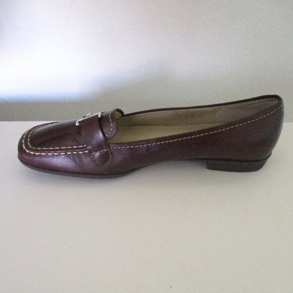 Anne Klein iflex "Burt" Womens Brown Leather Flat Loafer Shoe NWD - Size 6.5M - Picture 7 of 10